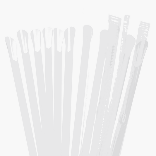 Clear scoop straws with wide 0.5 inch diameter and spoon end for frozen drinks, 10 inch length, bulk pack of 1000
