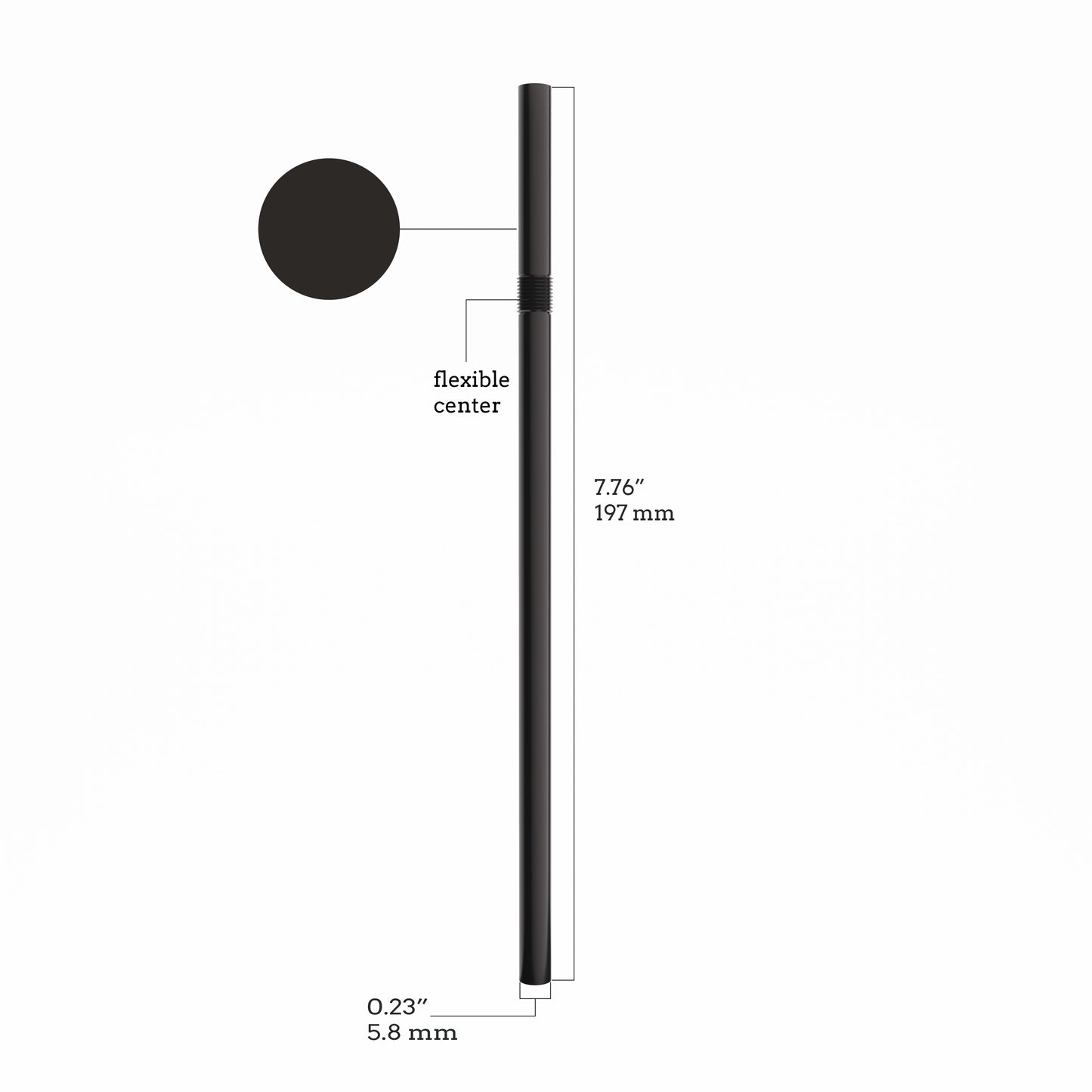 7.75" by 0.23" Solid Color Plastic Flexible Straws (10,000 Straws (40 inner bags of 250))