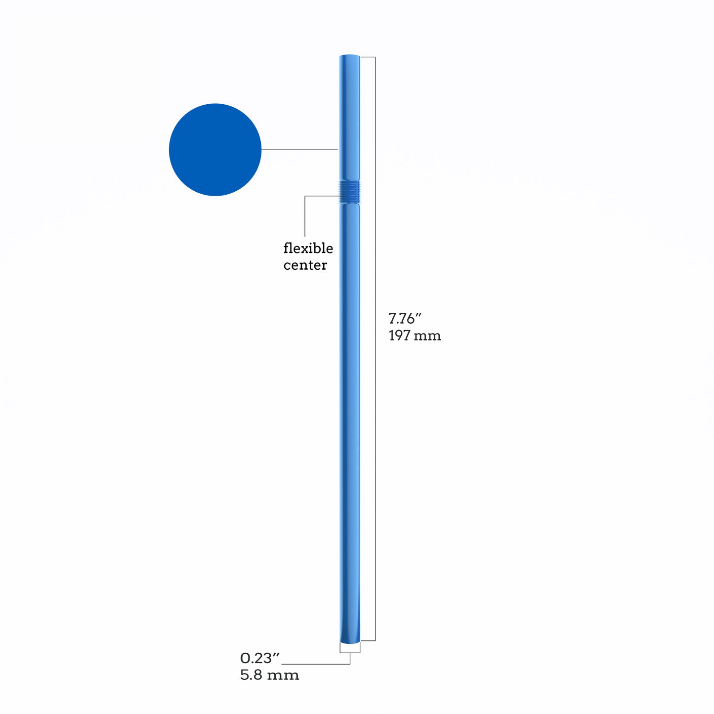 7.75" by 0.23" Solid Color Plastic Flexible Straws (10,000 Straws (40 inner bags of 250))