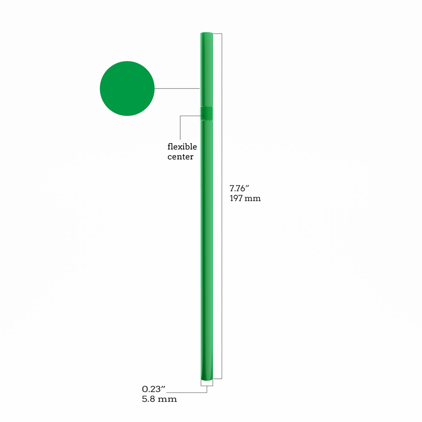7.75" by 0.23" Solid Color Plastic Flexible Straws (10,000 Straws (40 inner bags of 250))