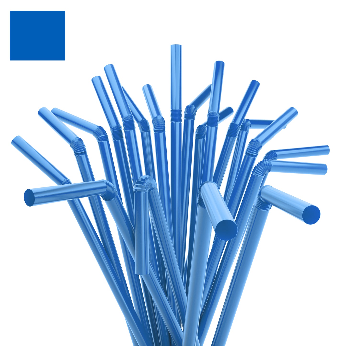 7.75" by 0.23" Solid Color Plastic Flexible Straws (10,000 Straws (40 inner bags of 250))