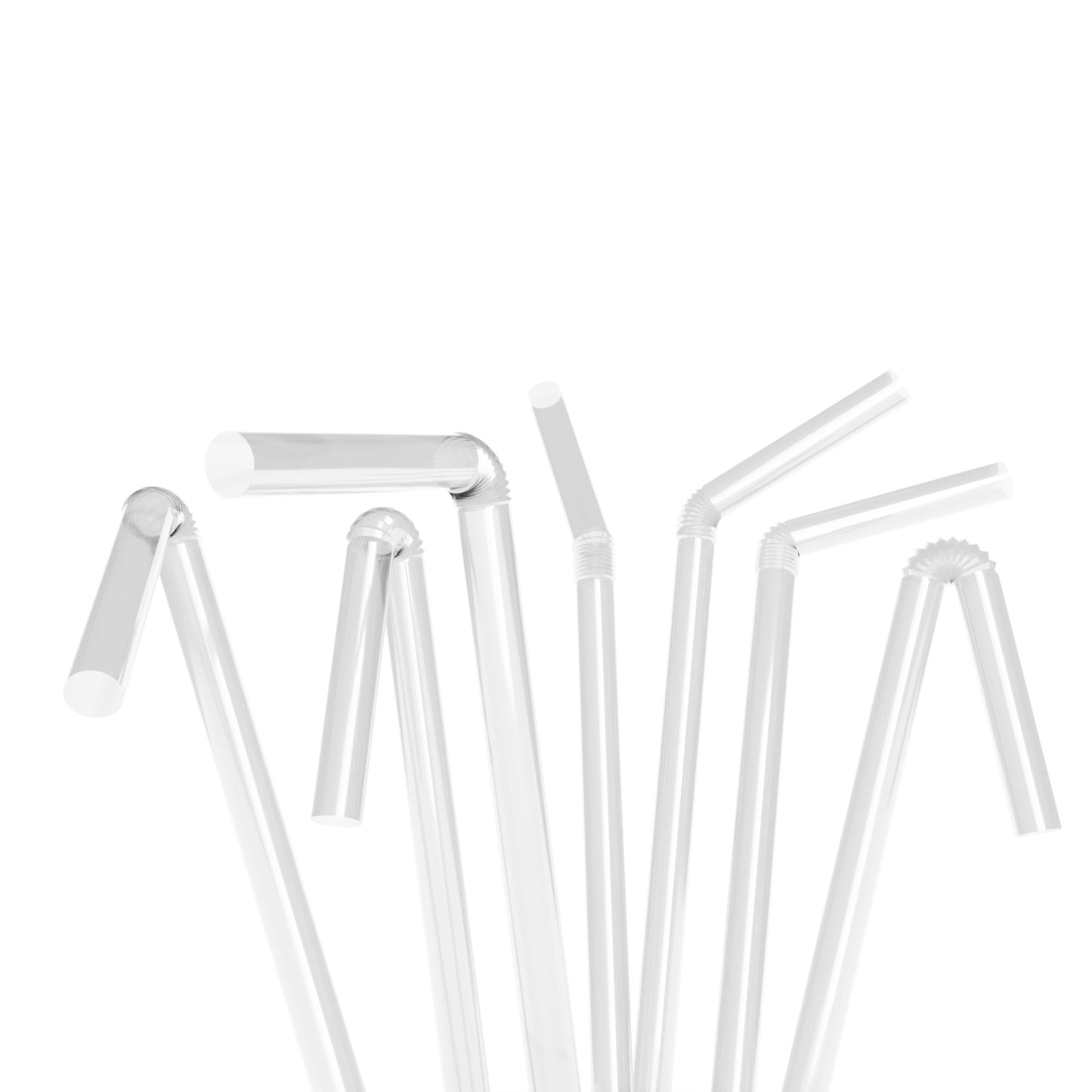 7.75" by 0.23" Solid Color Plastic Flexible Straws (10,000 Straws (40 inner bags of 250))