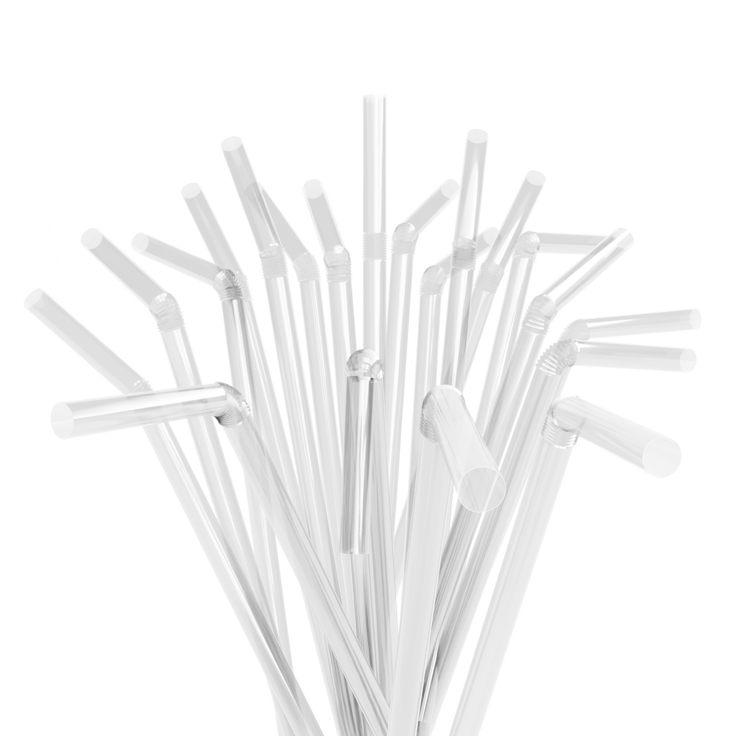 7.75" by 0.23" Solid Color Plastic Flexible Straws (10,000 Straws (40 inner bags of 250))