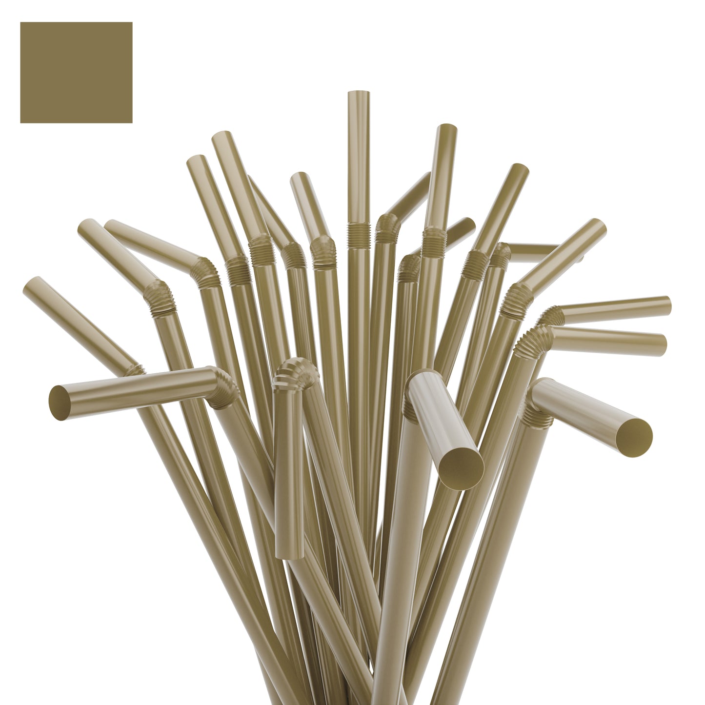 7.75" by 0.23" Solid Color Plastic Flexible Straws (10,000 Straws (40 inner bags of 250))