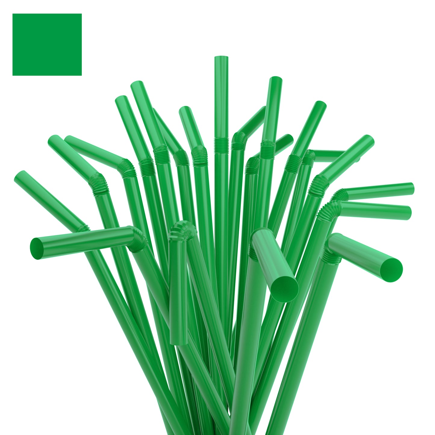 7.75" by 0.23" Solid Color Plastic Flexible Straws (10,000 Straws (40 inner bags of 250))