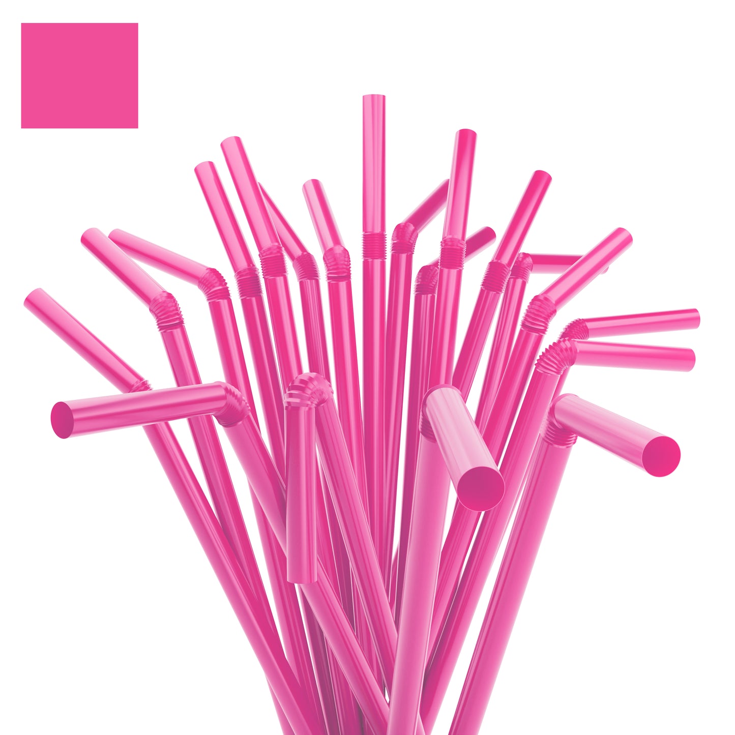 7.75" by 0.23" Solid Color Plastic Flexible Straws (10,000 Straws (40 inner bags of 250))