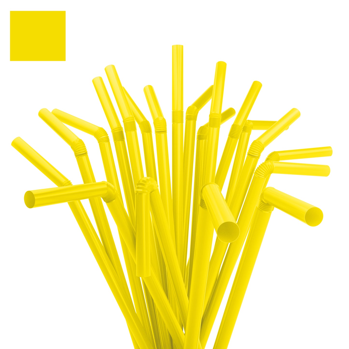 7.75" by 0.23" Solid Color Plastic Flexible Straws (10,000 Straws (40 inner bags of 250))
