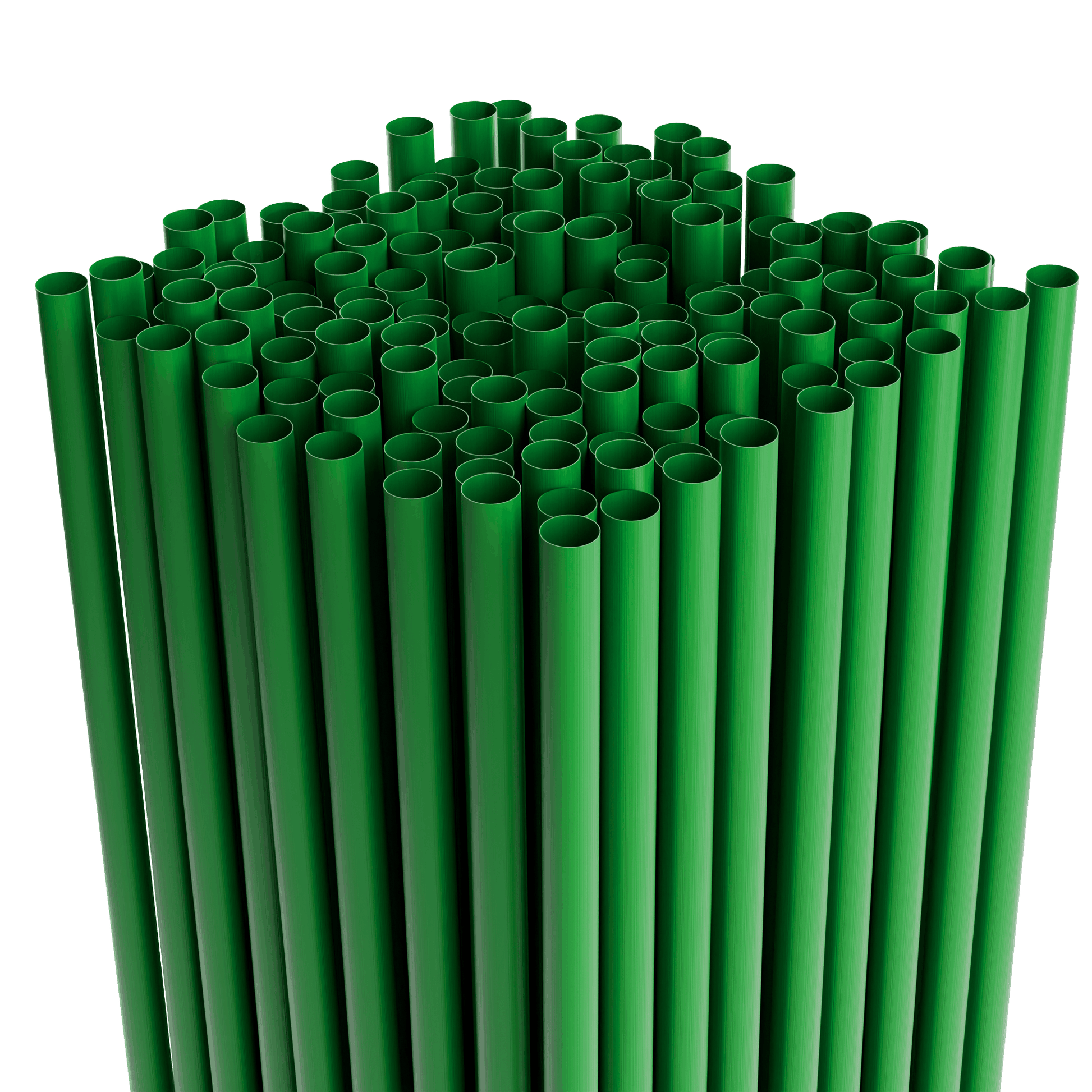 Green paper wrapped classic jumbo plastic straws 7.75 inch length