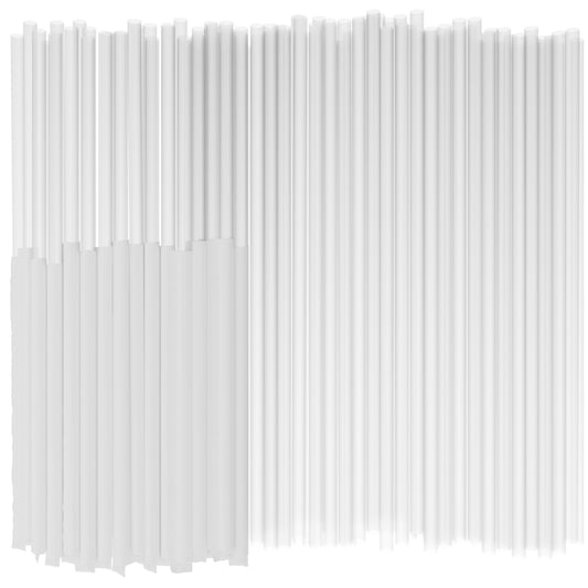 1 Case - 2,000 (4 x 500) Paper Wrapped Classic Jumbo Straws - 7.75" x 0.21" - Color: Clear