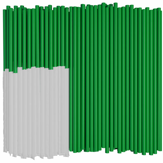 Case of 2000 green paper wrapped classic jumbo straws 7.75 inch length for drinks