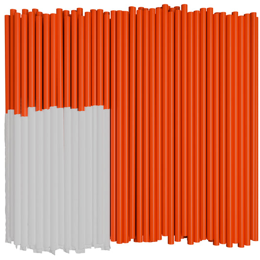 1 Case - 2,000 (4 x 500) Paper Wrapped Classic Jumbo Straws - 7.75" x 0.21" - Color: Orange