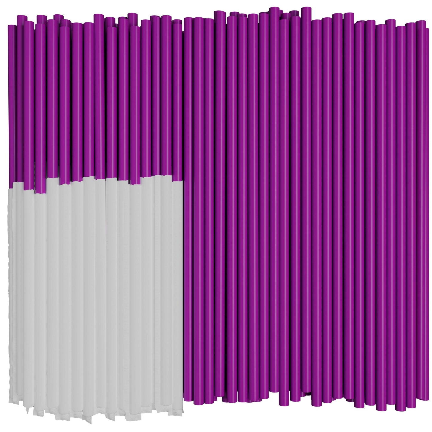 Purple paper wrapped classic jumbo straws 7.75 inches, 1 case of 2000 pieces