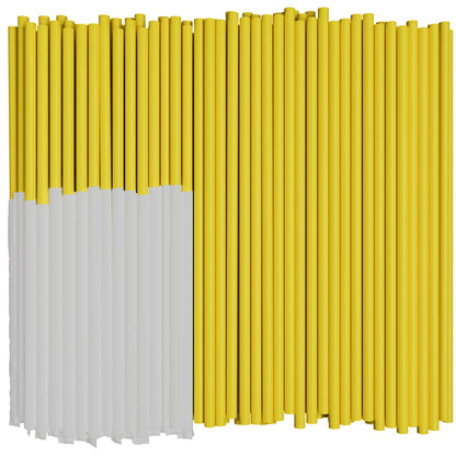 1 Case - 2,000 (4 x 500) Paper Wrapped Classic Jumbo Straws - 7.75" x 0.21" - Color: Yellow