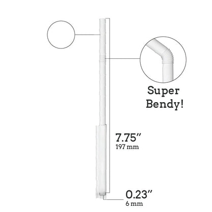 Paper wrapped plastic flexible straw 7.75 inches super bendy hygienic and durable