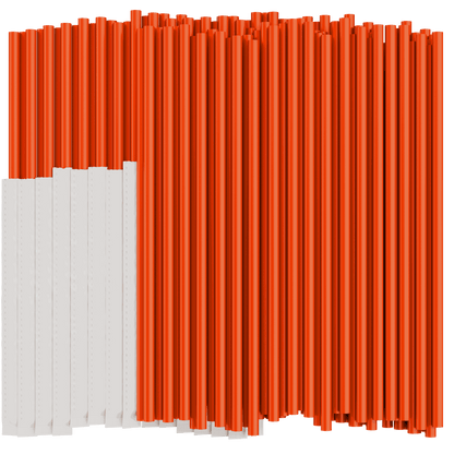 Paper wrapped to-go restaurant straws 10 inch orange and white for large drink cups