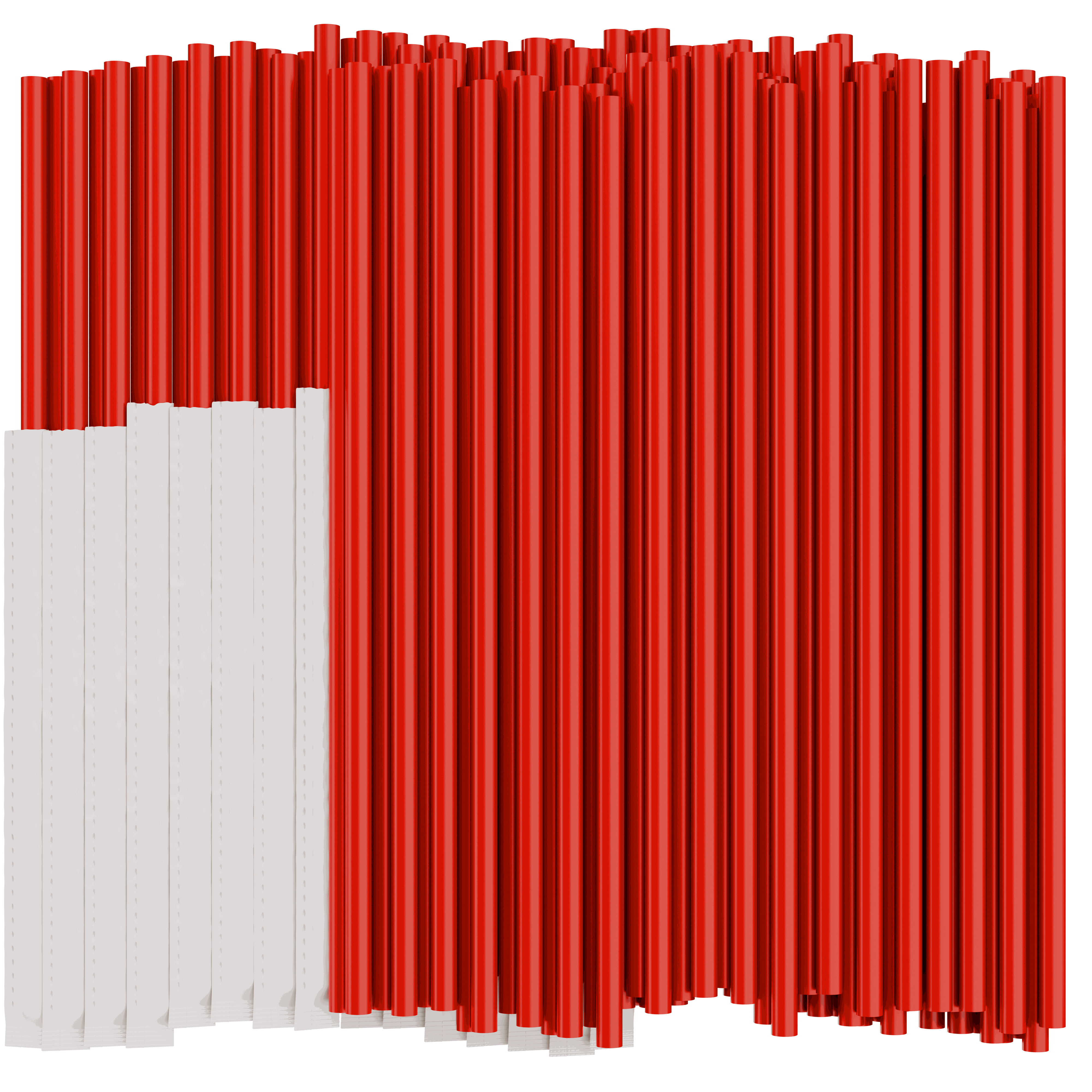 To-Go Restaurant Straws - 2,000 Red Paper Wrapped Straws for Fast Food ...