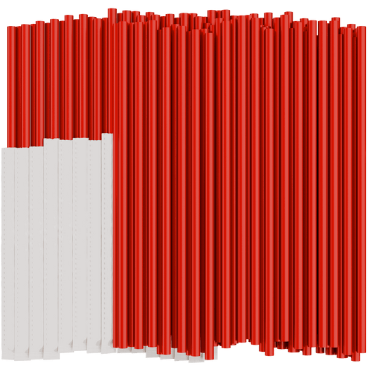 Paper wrapped to-go red restaurant straws 10 inch for large drink cups
