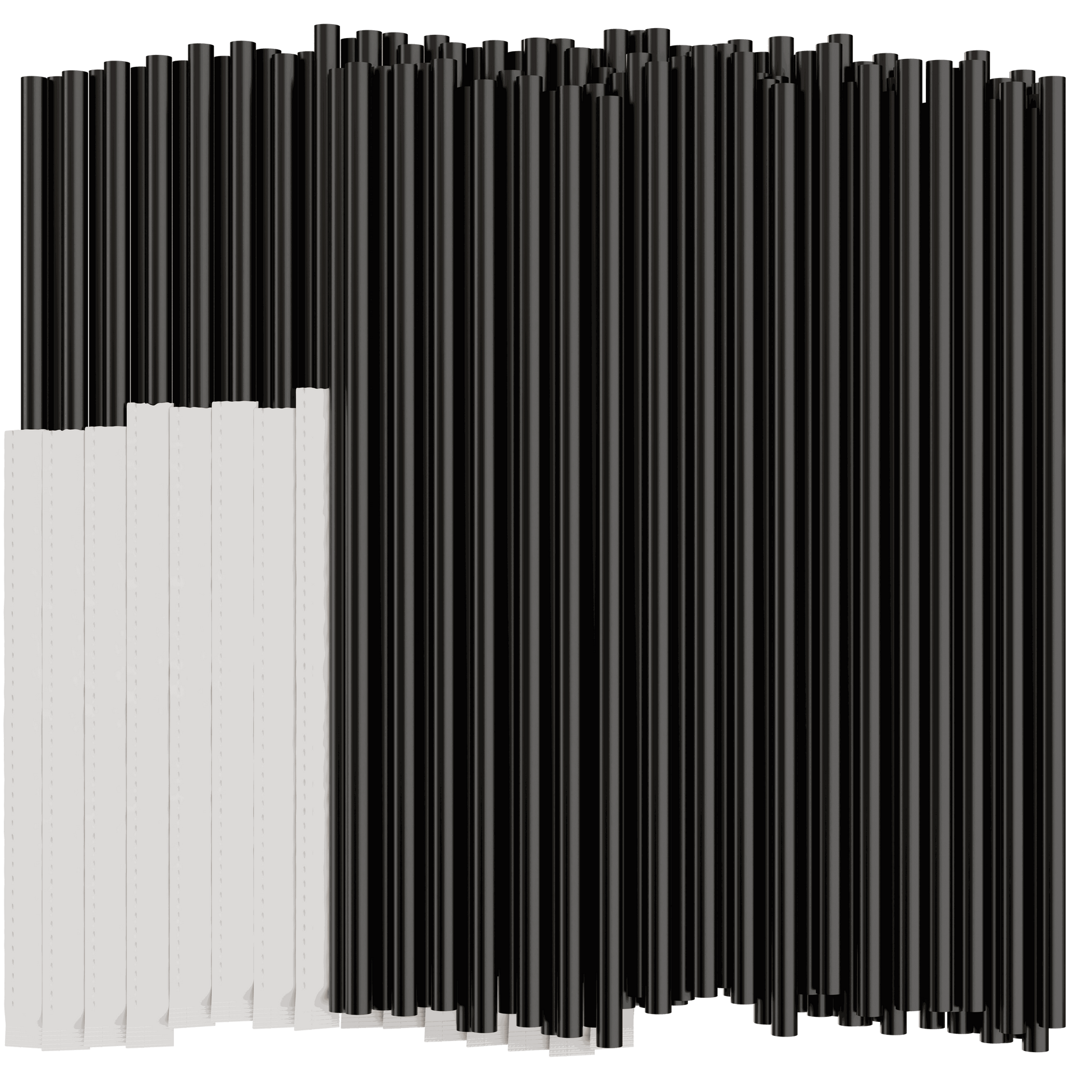 Black paper wrapped classic jumbo plastic straws 7.75 inch hygienic beverage straws