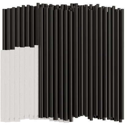 Black paper wrapped classic jumbo plastic straws 7.75 inch hygienic beverage straws