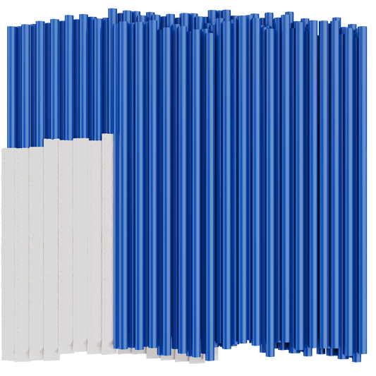 Unwrapped 32 oz to-go straws 10 inch blue and white for large drink cups
