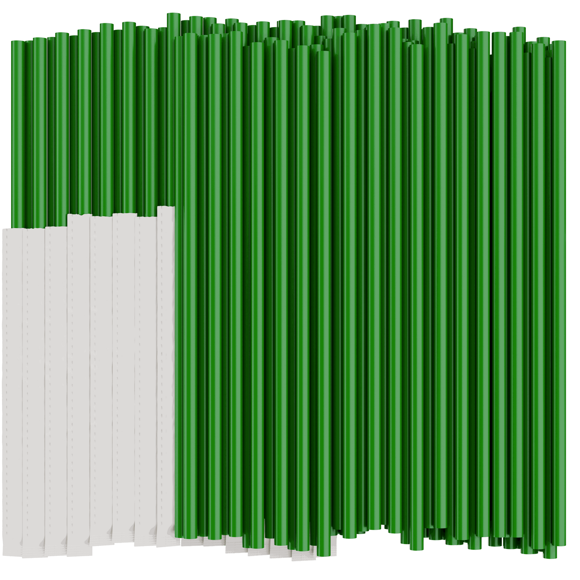 Unwrapped green 32 oz to-go straws 10 inch for large drink cups