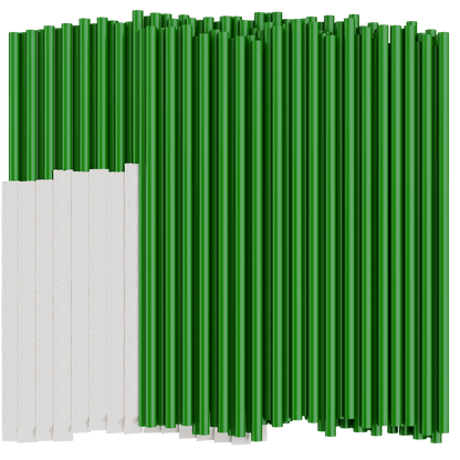 Unwrapped green 32 oz to-go straws 10 inch for large drink cups