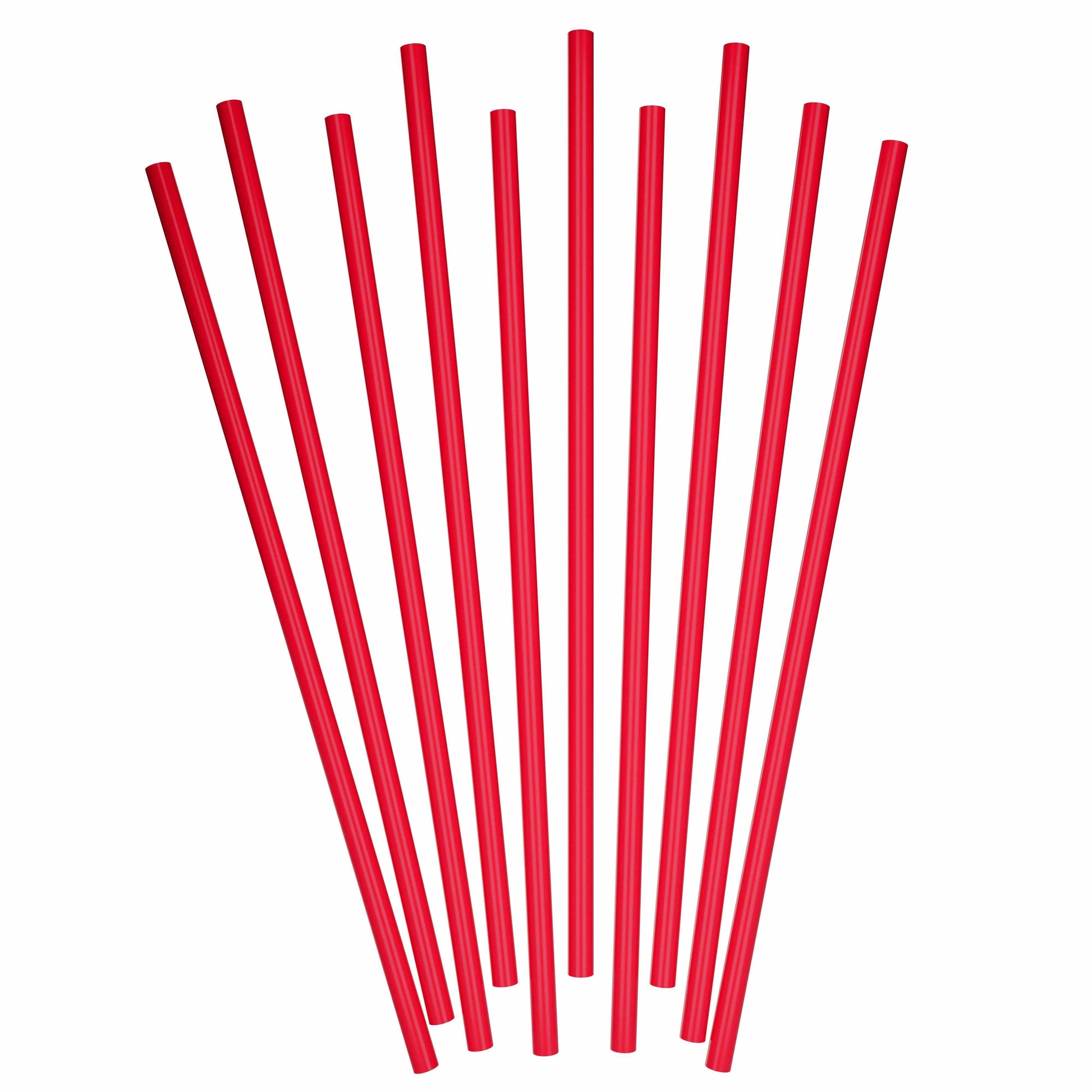 Unwrapped 32 oz to-go red plastic straws 10 inch length for large drinks