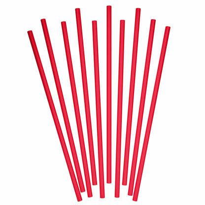 Unwrapped 32 oz to-go red plastic straws 10 inch length for large drinks