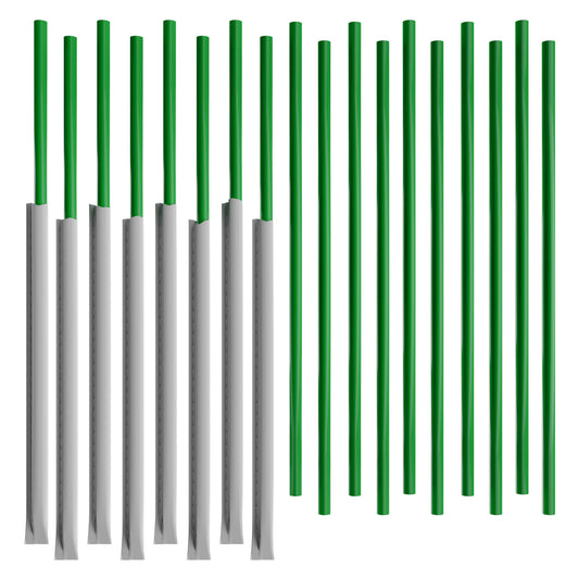 1 Case - 2,000 (8 x 250) Paper Wrapped To-Go Restaurant Straws - 10" x 0.28" - Color: Green