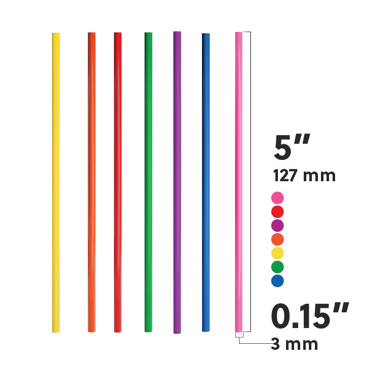 Colorful film wrapped stirrer straws 5 inch for hygienic beverage stirring