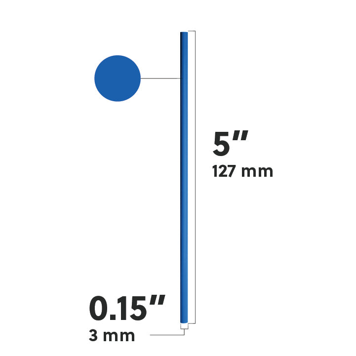 Blue film wrapped stirrer straw 5 inch by 0.15 inch hygienic and durable beverage accessory