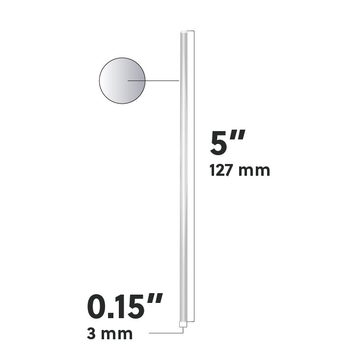Film wrapped stirrer straw 5-inch length 0.15-inch diameter hygienic beverage accessory