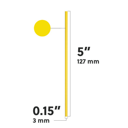 Yellow film wrapped stirrer straw 5 inches long and 0.15 inches diameter for hygienic beverage stirring