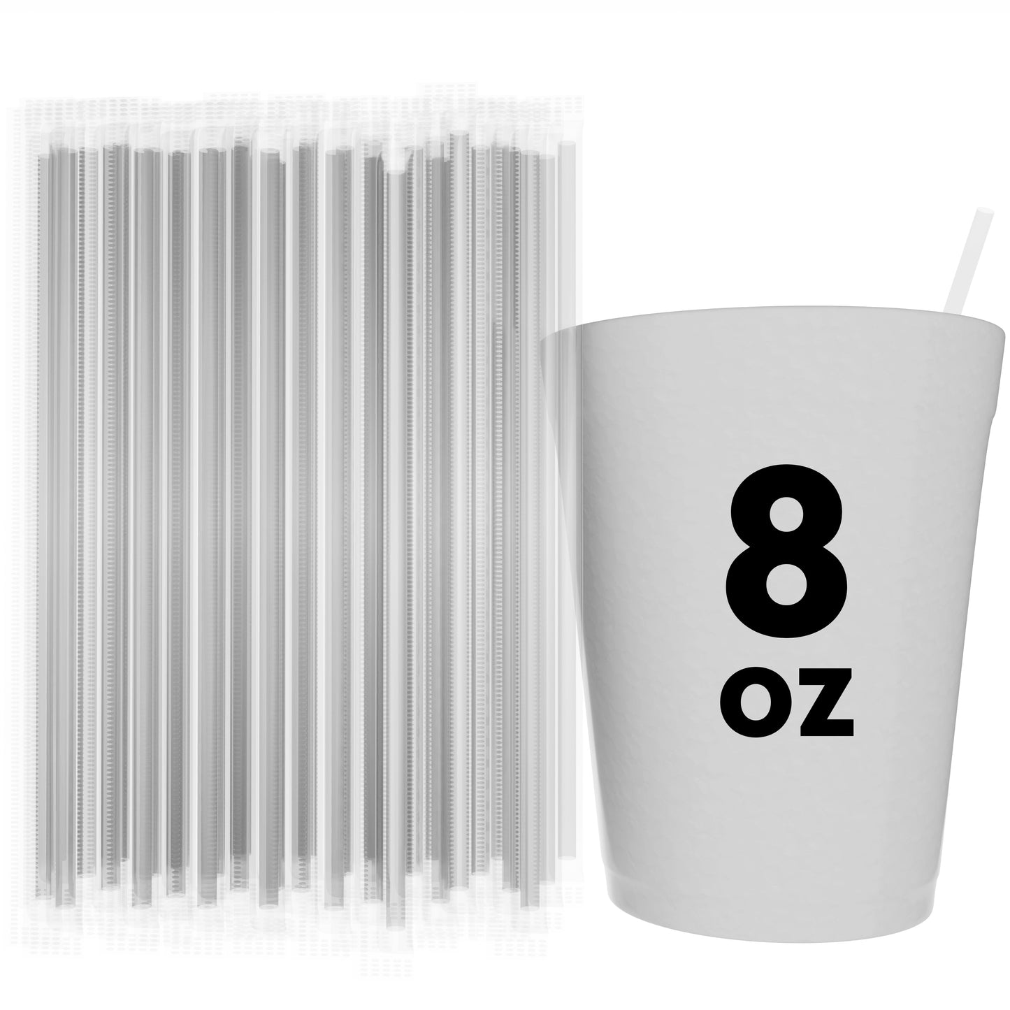 Film wrapped stirrer straws individually sealed 5 inch hygienic beverage stirrers with 8 oz cup