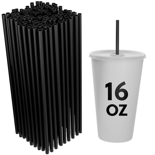 Unwrapped plastic straight straws 7.75 inch durable food-grade beverage straws