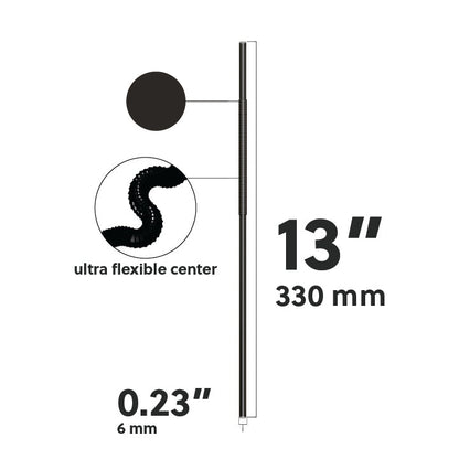 Extra Flexible Art Straw with ultra flexible center, 13 inches long and 0.23 inches diameter