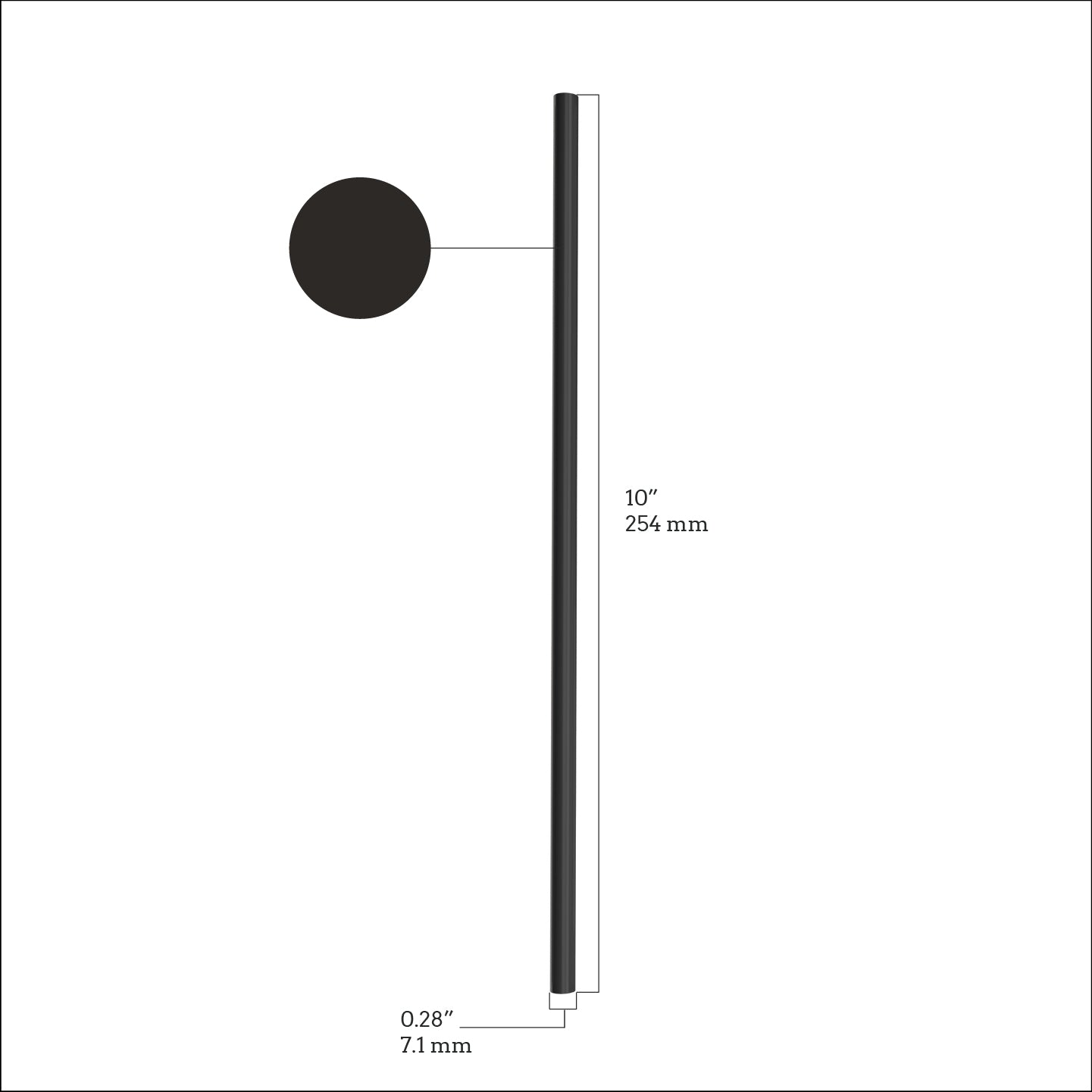 1 Case - 2,000 (8 x 250) 32 oz Tumbler To-Go Straws - 10" x 0.28" - Color: Black