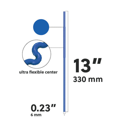 13-inch extra flexible art straw with ultra flexible center for bending and twisting in blue