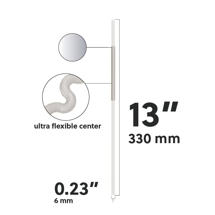 Extra Flexible Art Straw 13 inch with ultra flexible center for creative bending and sipping