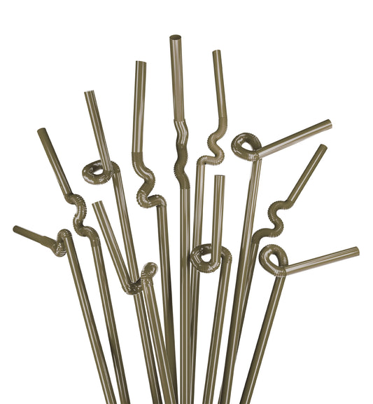 1 Case - 2,000 (8 x 250) Extra Flexible Art Straws - 13" x 0.23" - Color: Gold