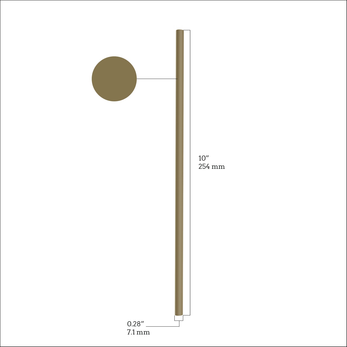 Gold 32 oz tumbler to-go straw 10 inch by 0.28 inch unwrapped pack of 2000