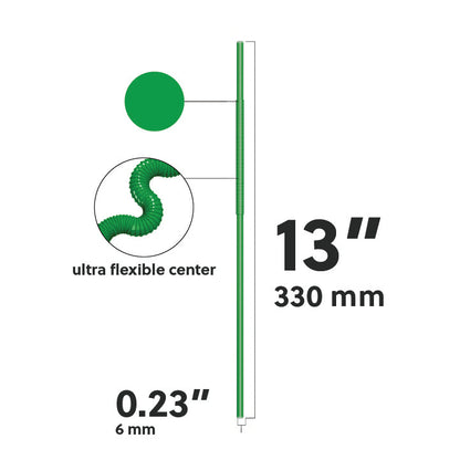 Extra Flexible Art Straws green 13 inch with ultra flexible center for creative drink and craft use