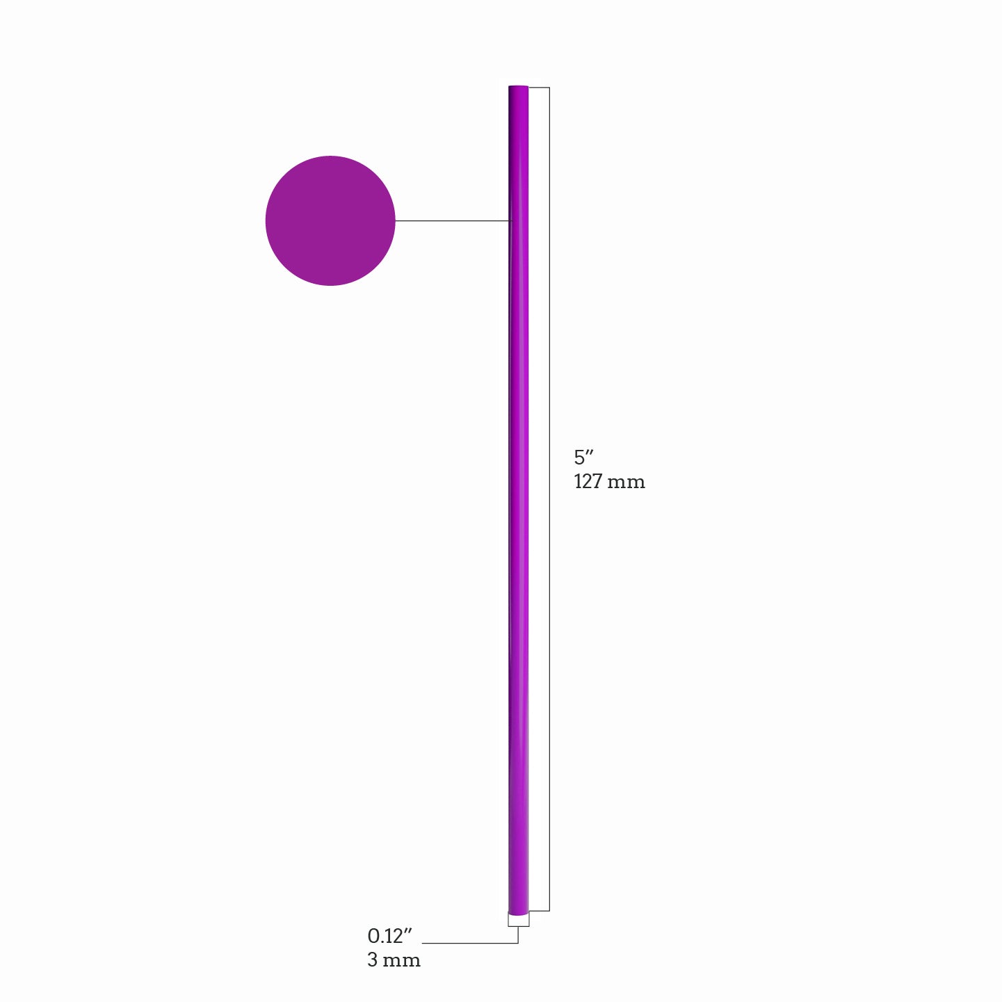 1 Case - 10,000 (10 x 1,000) Stirrer Straws - 5" x 0.15" - Color: Purple
