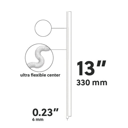 Extra flexible art straw with ultra flexible center, 13 inches long and 0.23 inches wide