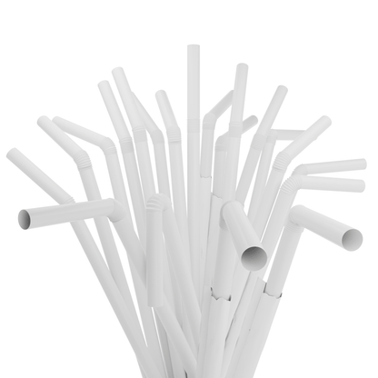 Paper wrapped plastic flexible straws with bendable neck for hygienic and convenient beverage sipping