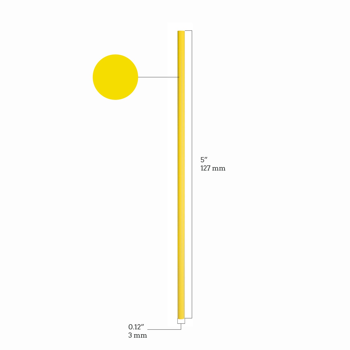 1 Case - 10,000 (10 x 1,000) Stirrer Straws - 5" x 0.15" - Color: Yellow