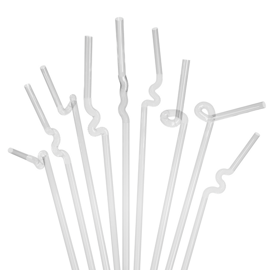 1 Case - 2,000 (8 x 250) Extra Flexible Art Straws - 13" x 0.23" - Color: Clear
