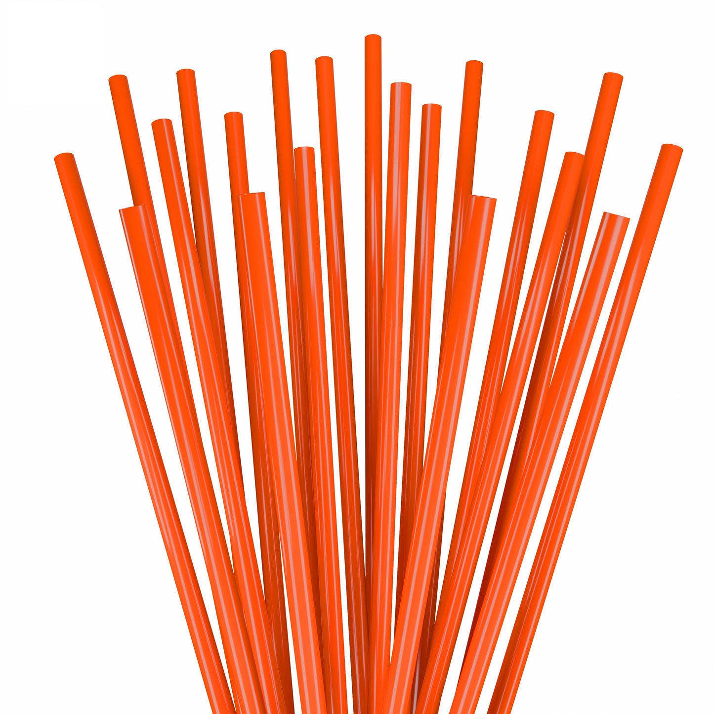 Orange film wrapped stirrer straws for hygienic beverage mixing in hot and cold drinks