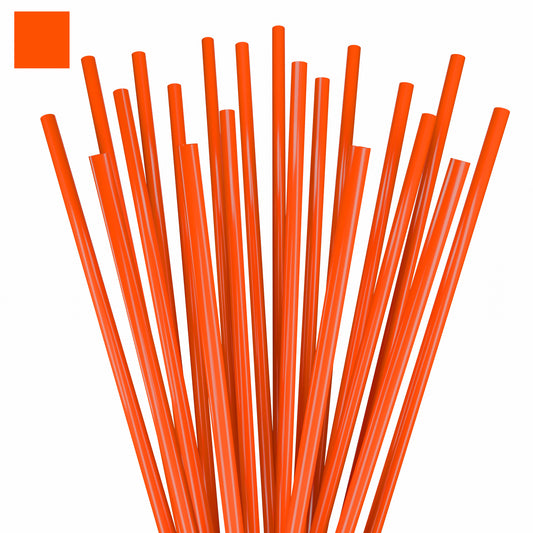 1 Case - 10,000 (10 x 1,000) Stirrer Straws - 5" x 0.15" - Color: Orange