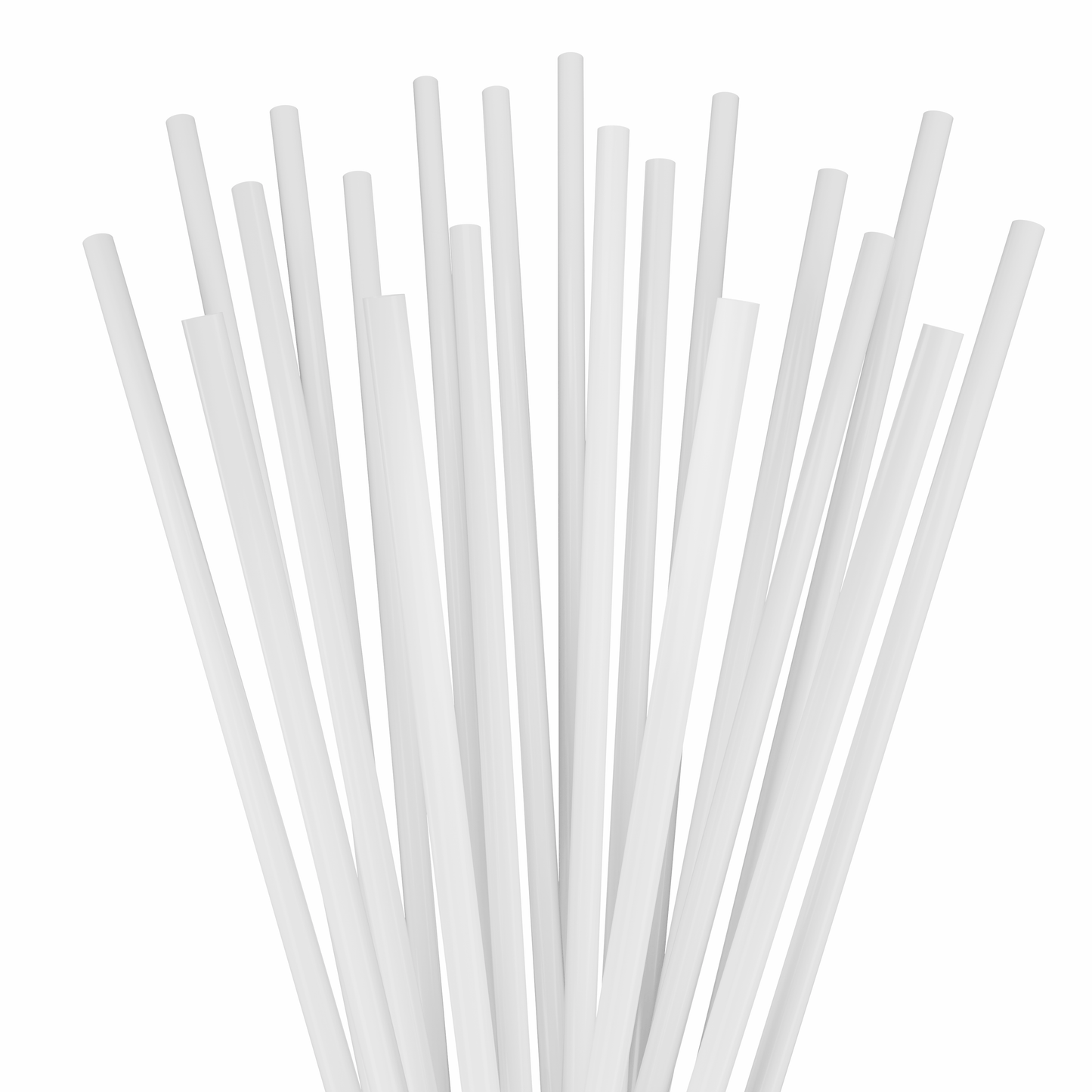 Unwrapped Stirrer Straws White straws on a white background